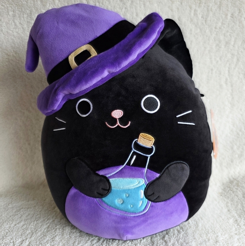 New Squishmallows Original 14 inch Autumn witch Cat with Potion, adult kids toy